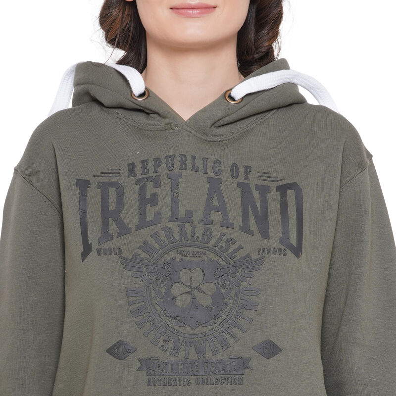 Ireland Wings Unisex Hoodie Olive Green